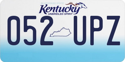 KY license plate 052UPZ