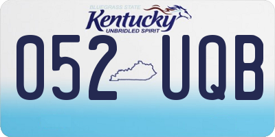 KY license plate 052UQB