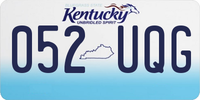 KY license plate 052UQG
