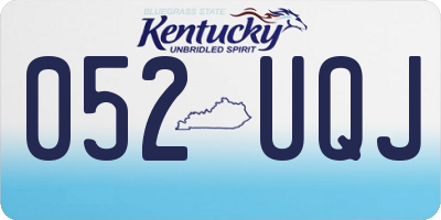 KY license plate 052UQJ