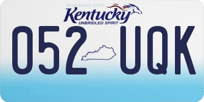 KY license plate 052UQK