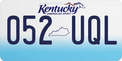 KY license plate 052UQL