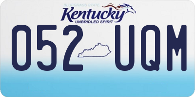 KY license plate 052UQM