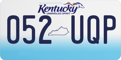 KY license plate 052UQP