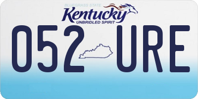 KY license plate 052URE