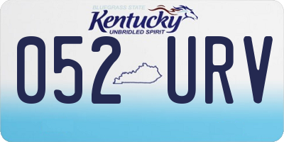 KY license plate 052URV
