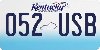 KY license plate 052USB