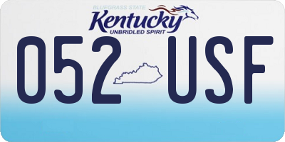 KY license plate 052USF