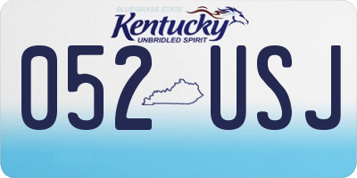 KY license plate 052USJ