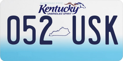 KY license plate 052USK
