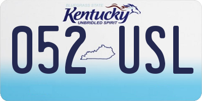 KY license plate 052USL