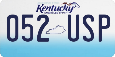 KY license plate 052USP