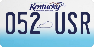 KY license plate 052USR