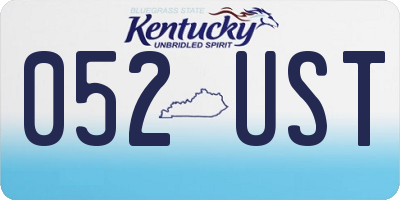 KY license plate 052UST
