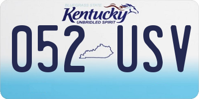 KY license plate 052USV