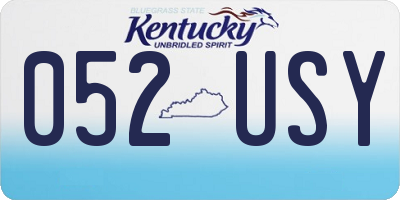 KY license plate 052USY