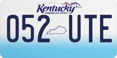 KY license plate 052UTE