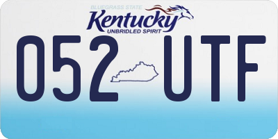 KY license plate 052UTF