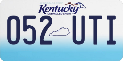 KY license plate 052UTI