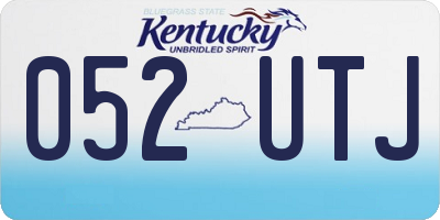KY license plate 052UTJ