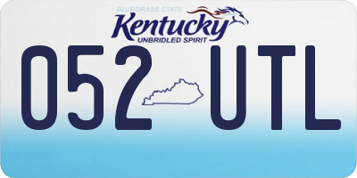 KY license plate 052UTL