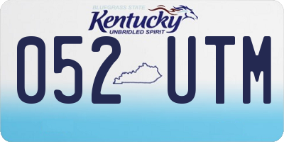 KY license plate 052UTM
