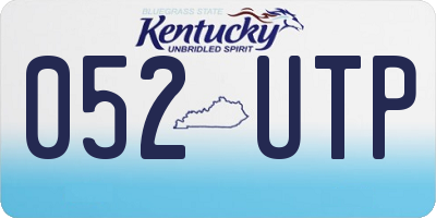 KY license plate 052UTP