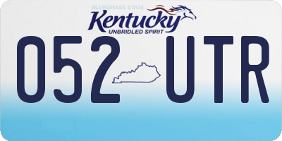 KY license plate 052UTR