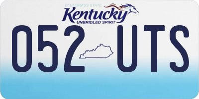 KY license plate 052UTS