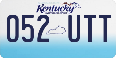 KY license plate 052UTT