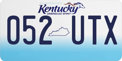 KY license plate 052UTX