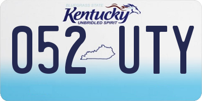 KY license plate 052UTY