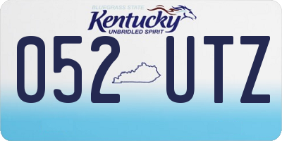 KY license plate 052UTZ
