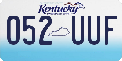KY license plate 052UUF