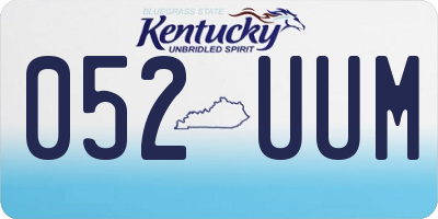 KY license plate 052UUM