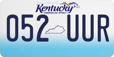 KY license plate 052UUR