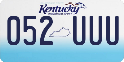 KY license plate 052UUU