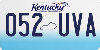 KY license plate 052UVA