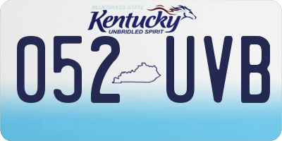 KY license plate 052UVB
