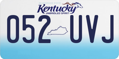 KY license plate 052UVJ