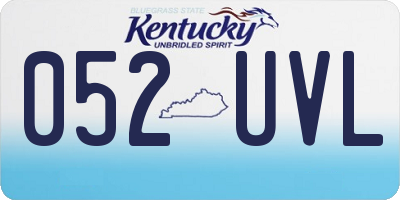 KY license plate 052UVL