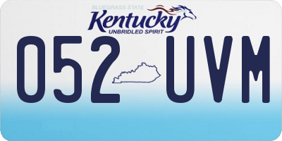 KY license plate 052UVM