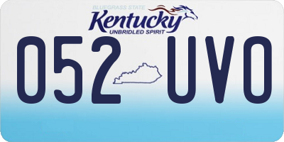 KY license plate 052UVO