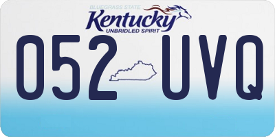 KY license plate 052UVQ