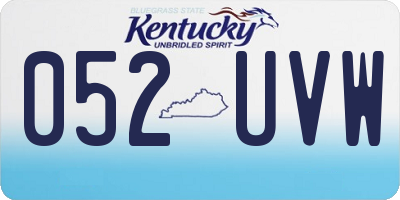 KY license plate 052UVW