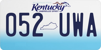 KY license plate 052UWA