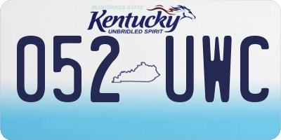 KY license plate 052UWC