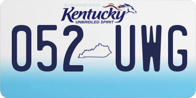 KY license plate 052UWG