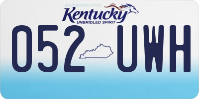KY license plate 052UWH