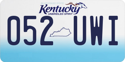 KY license plate 052UWI